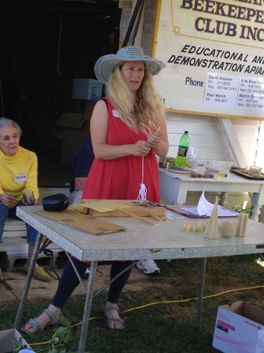 Field Day demonstration candle making with Melissa